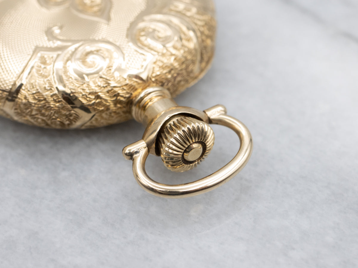 Ornate Antique Yellow Gold Waltham Pocket Watch