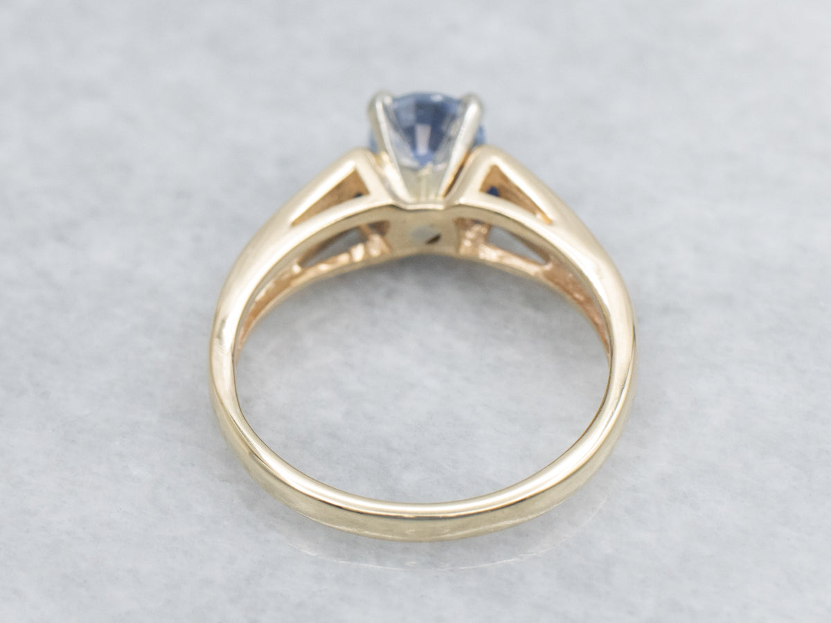 Modern Sapphire and Diamond Channel Set Ring