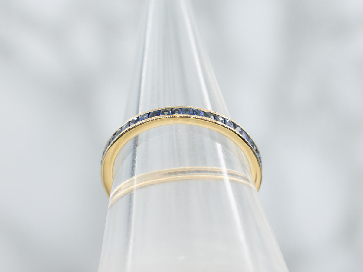 18-Karat Yellow Gold Sapphire Eternity Band