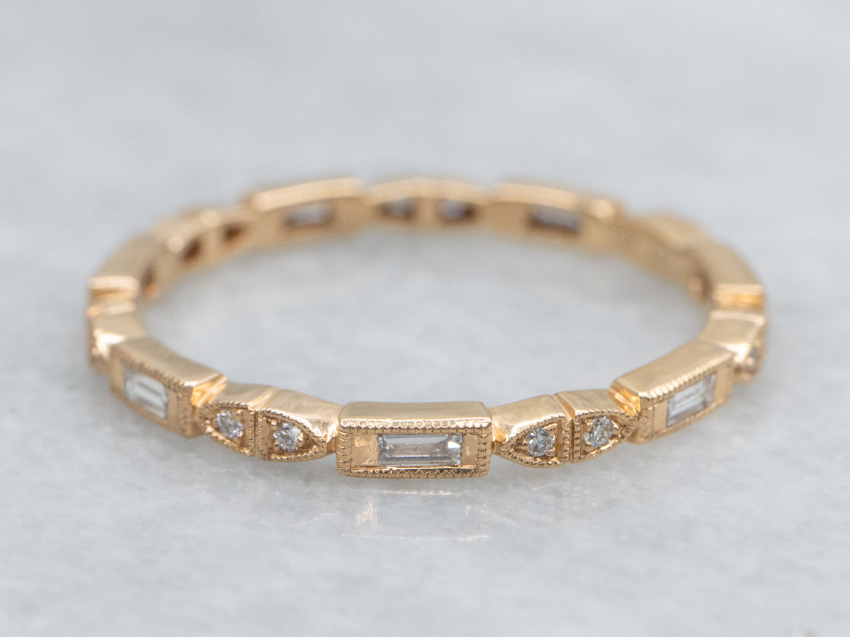 Rose Gold Mixed Cut Diamond Eternity Band