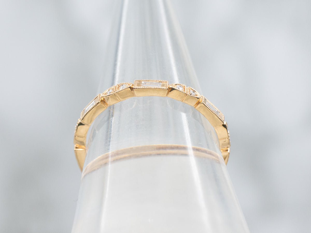 Rose Gold Mixed Cut Diamond Eternity Band