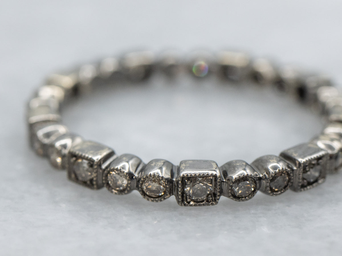 Champagne Diamond Black Rhodium Plated Eternity Band