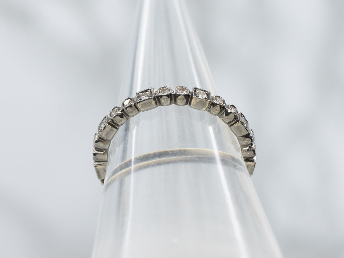 Champagne Diamond Black Rhodium Plated Eternity Band