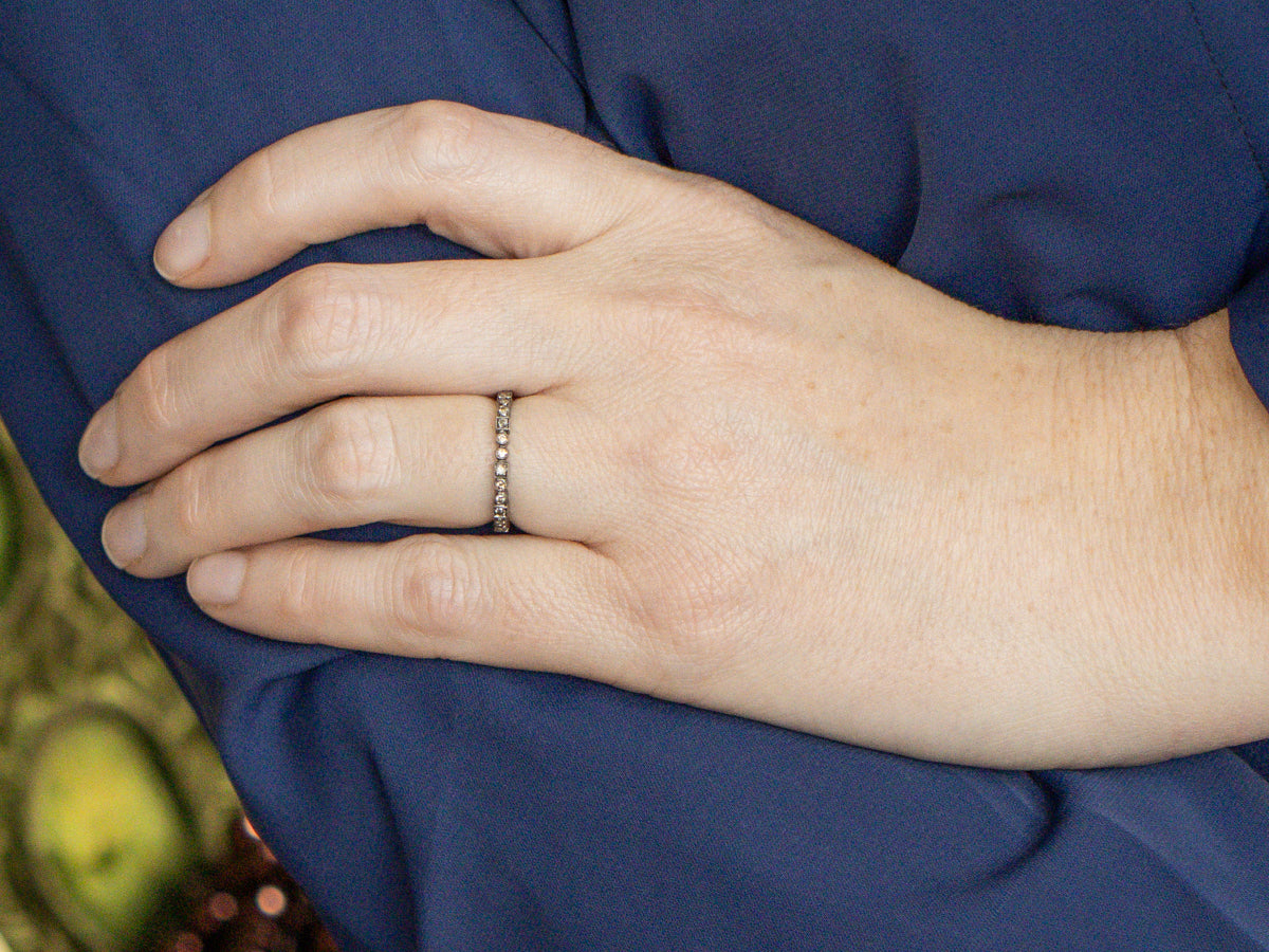 Champagne Diamond Black Rhodium Plated Eternity Band