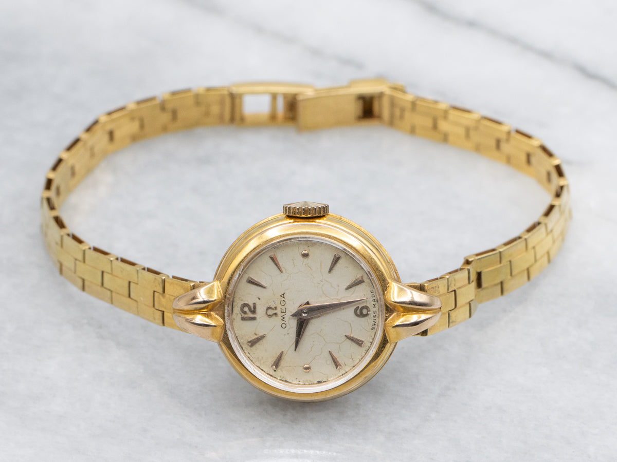 Vintage Omega 18-Karat Yellow Gold Wrist Watch