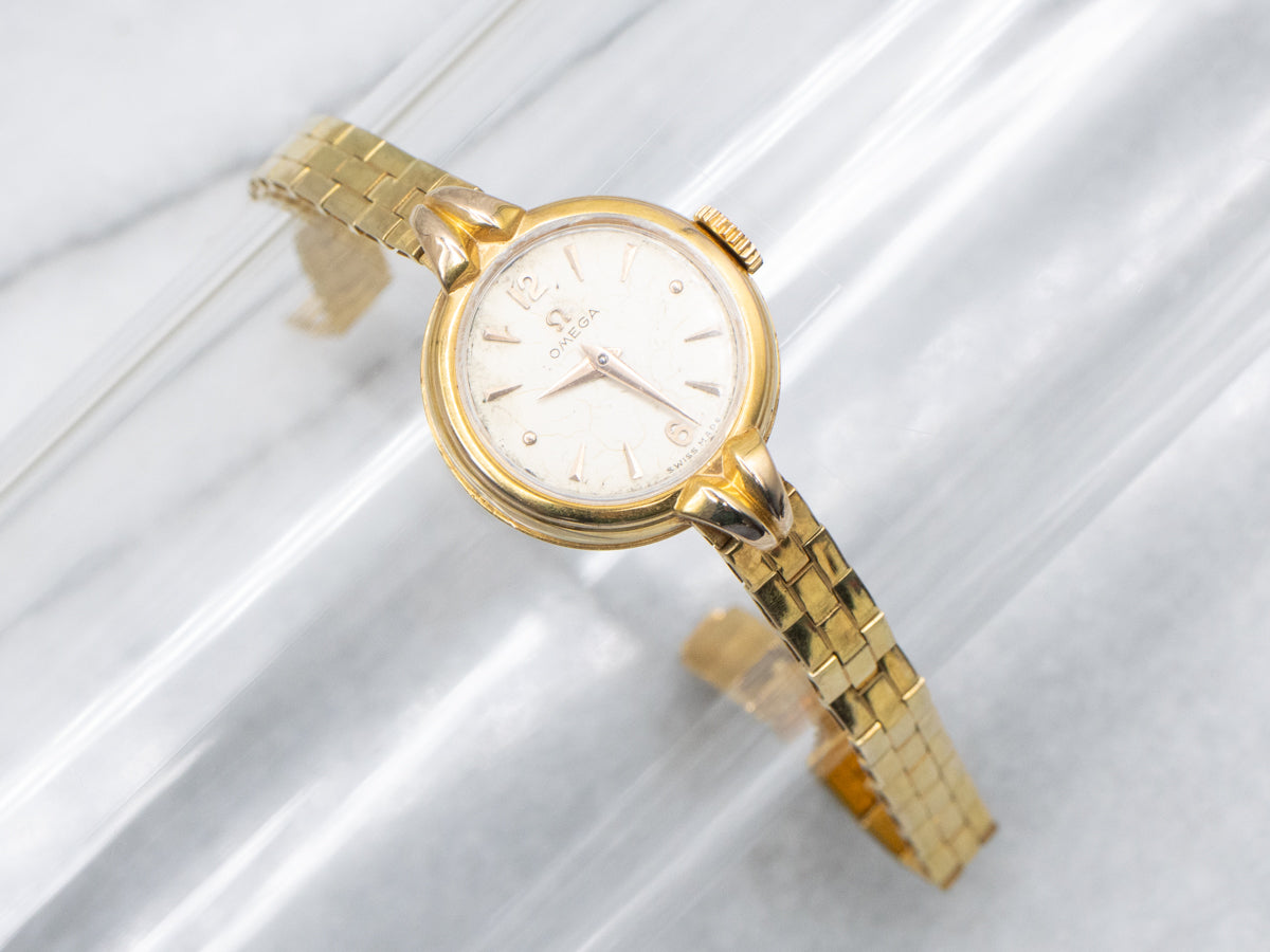 Vintage Omega 18-Karat Yellow Gold Wrist Watch