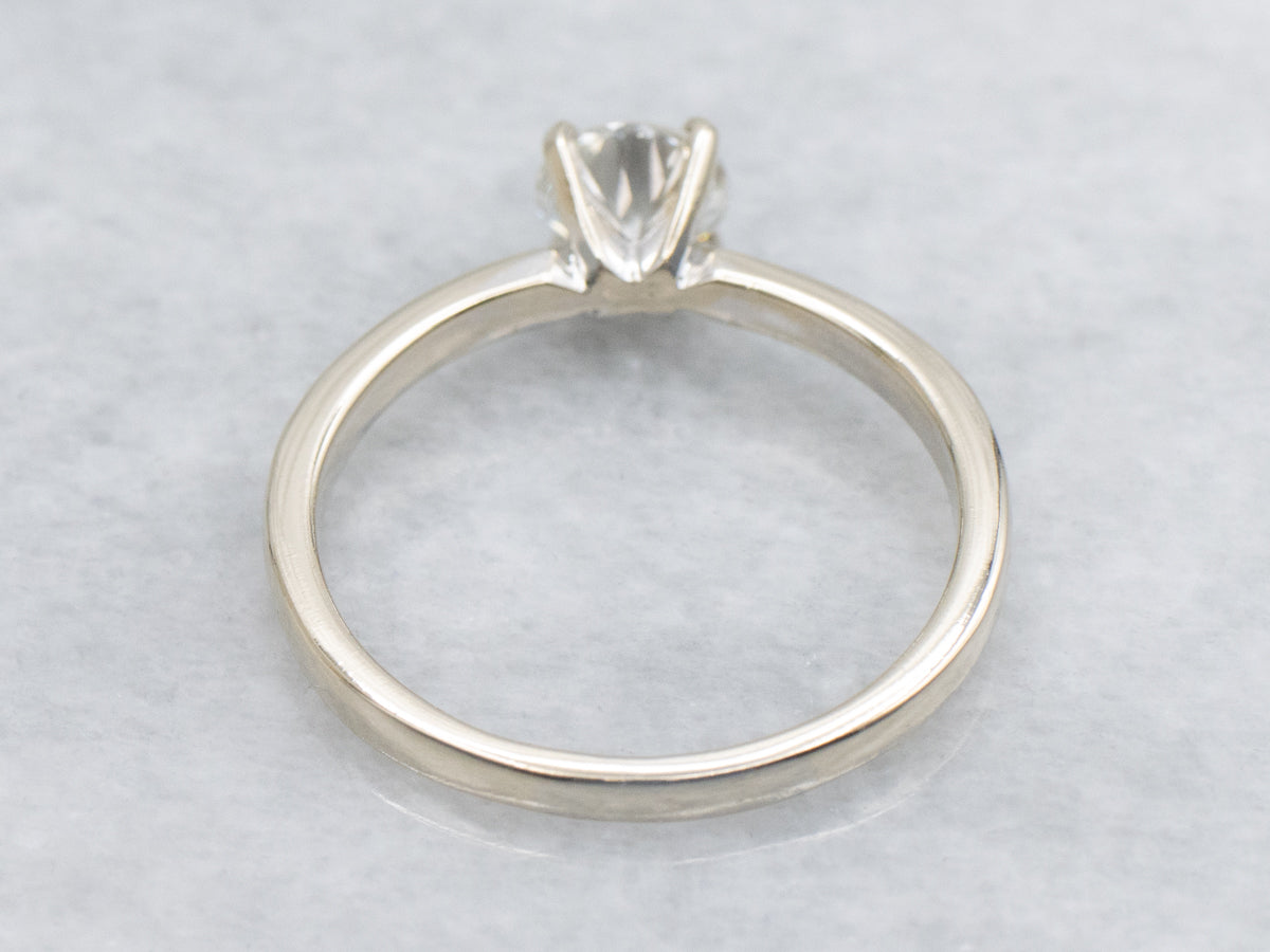 Classic Round Brilliant Cut Diamond Solitaire White Gold Engagement Ring