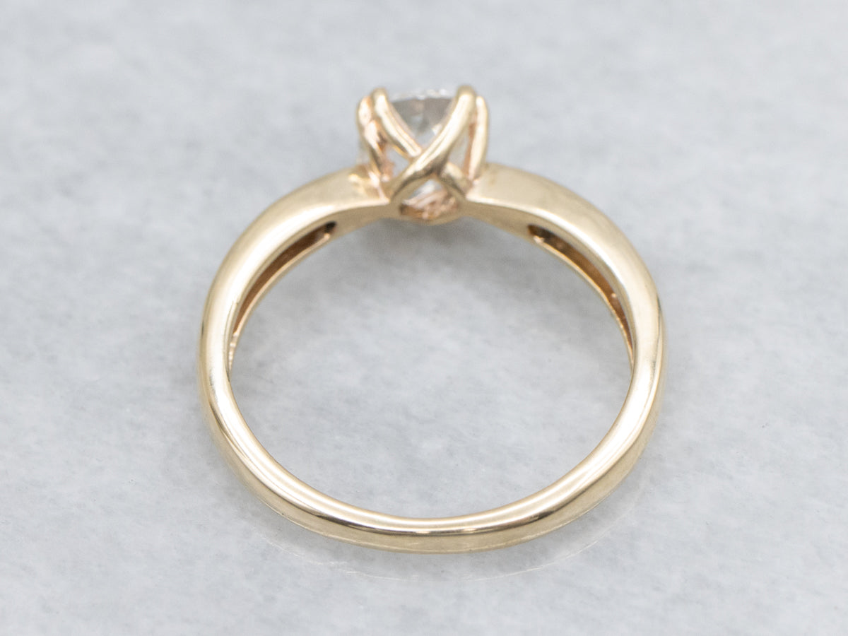 Old Mine Cut Diamond Solitaire Engagement Ring