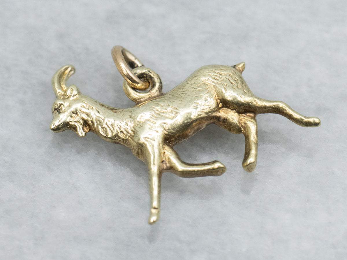 Yellow Gold Goat Charm
