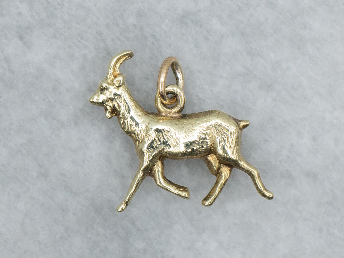 Yellow Gold Goat Charm