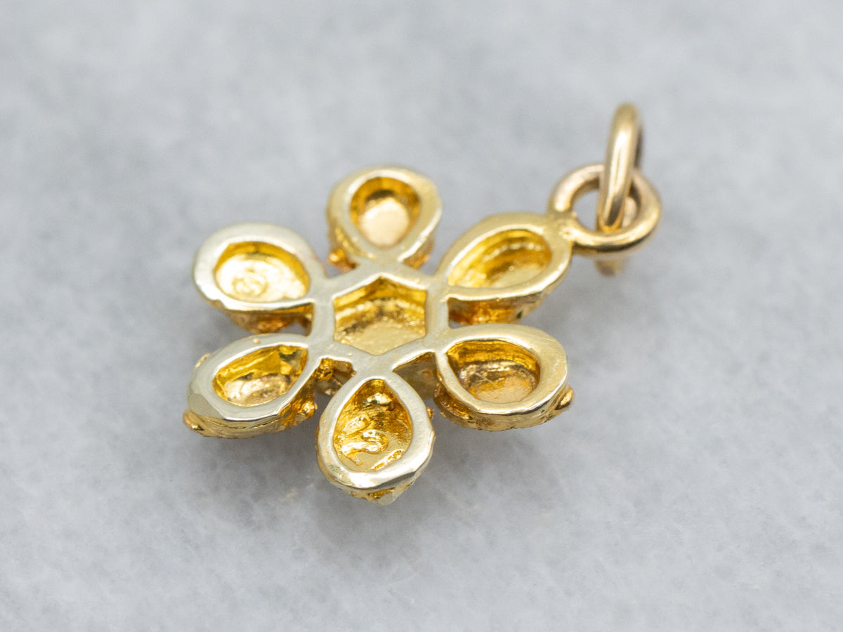 Two Tone Floral Black Hills Pendant