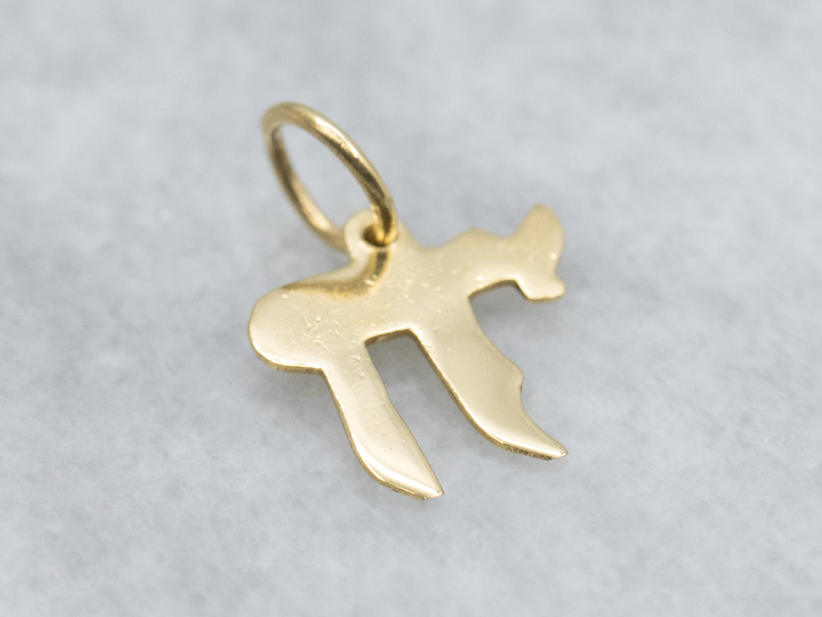 Yellow Gold Chai Pendant