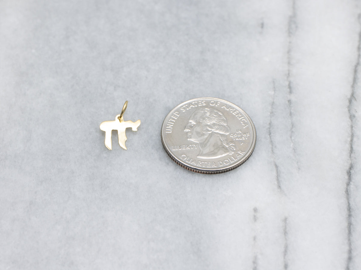 Yellow Gold Chai Pendant