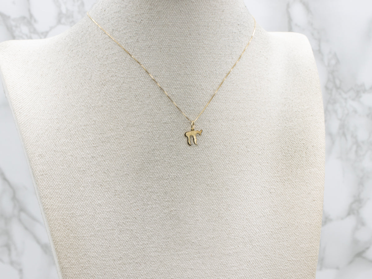 Yellow Gold Chai Pendant