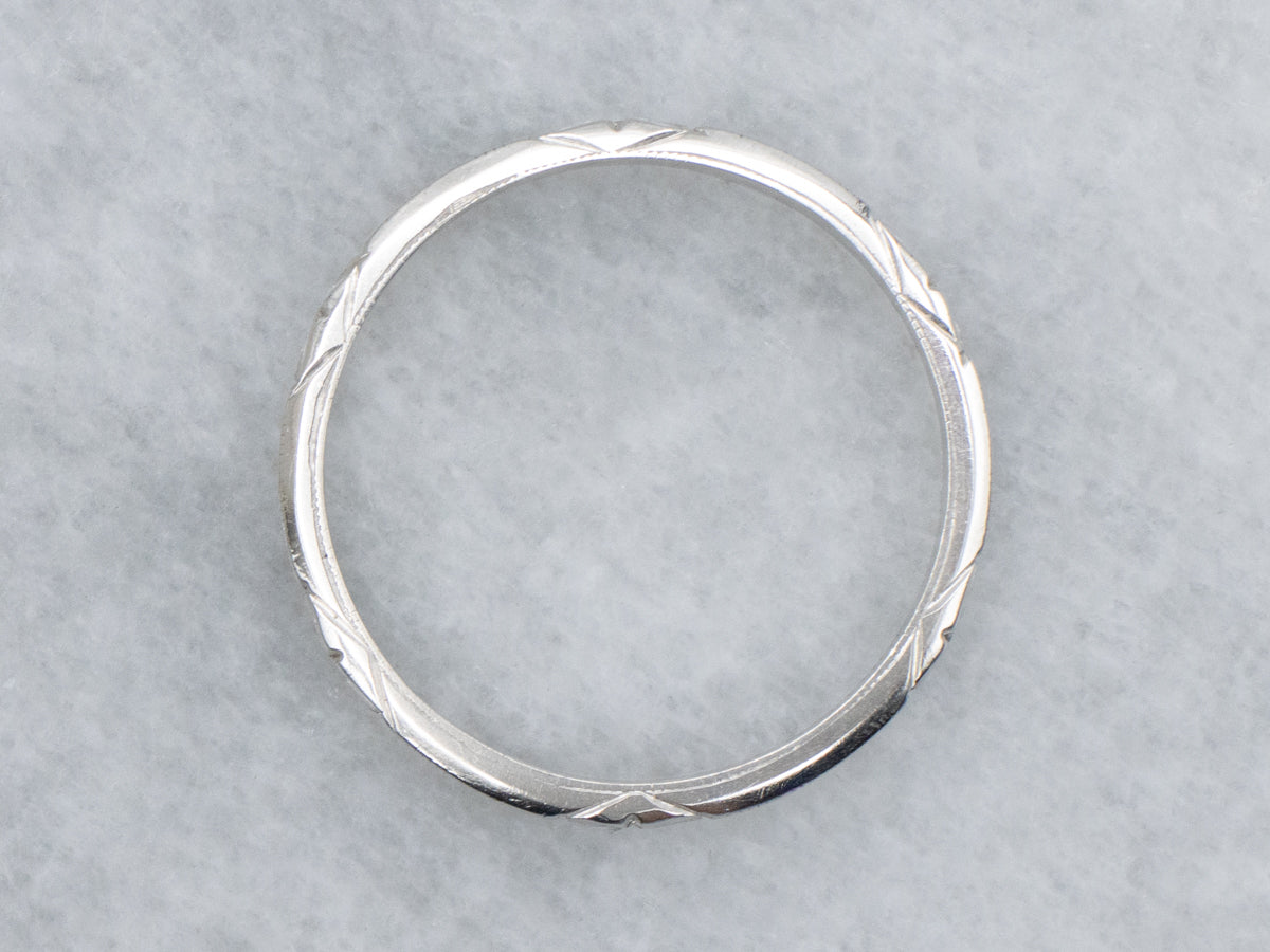 Vintage Forget-Me-Not Pattern Platinum Band