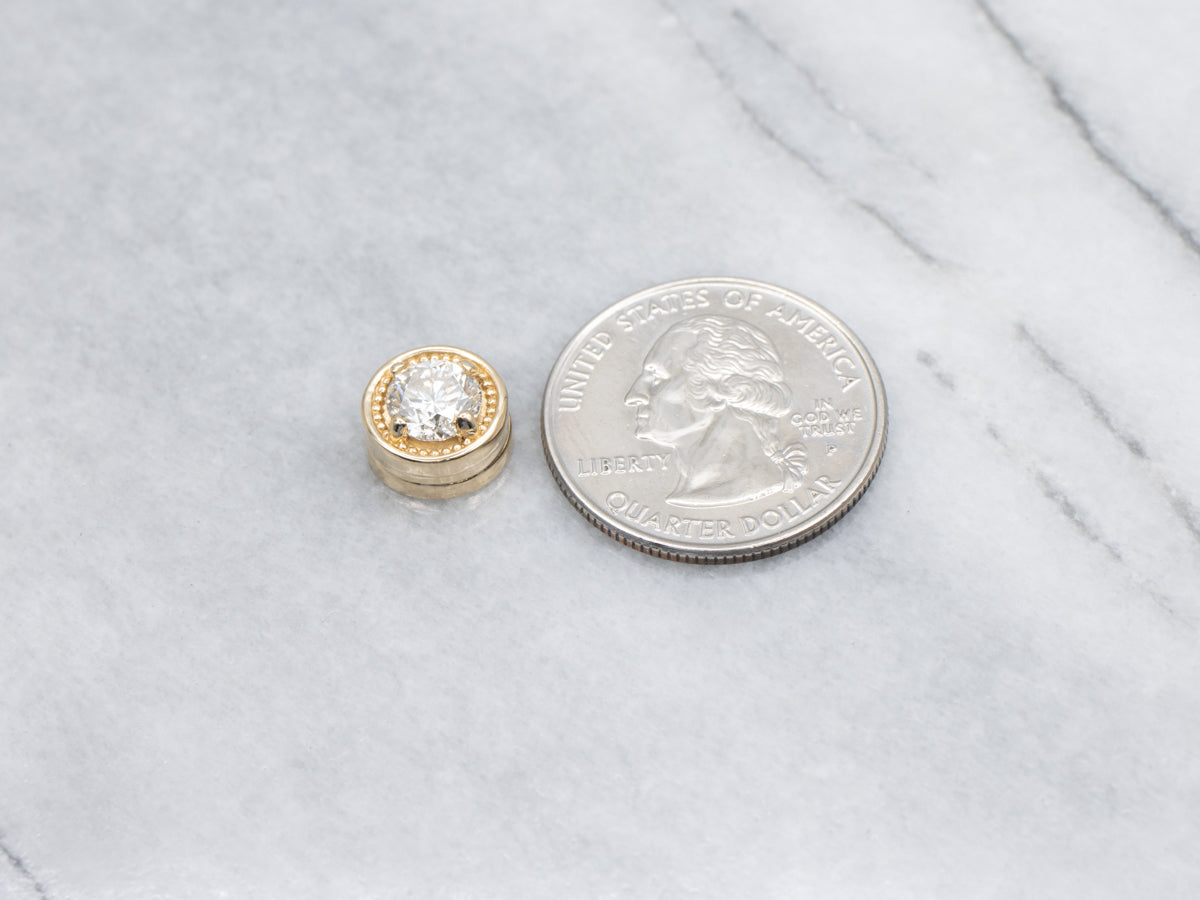 Yellow Gold Round Brilliant Diamond Slide Pendant