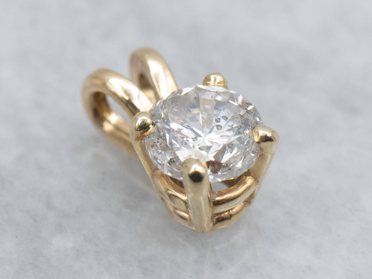 Simple Round Brilliant Diamond Solitaire Pendant