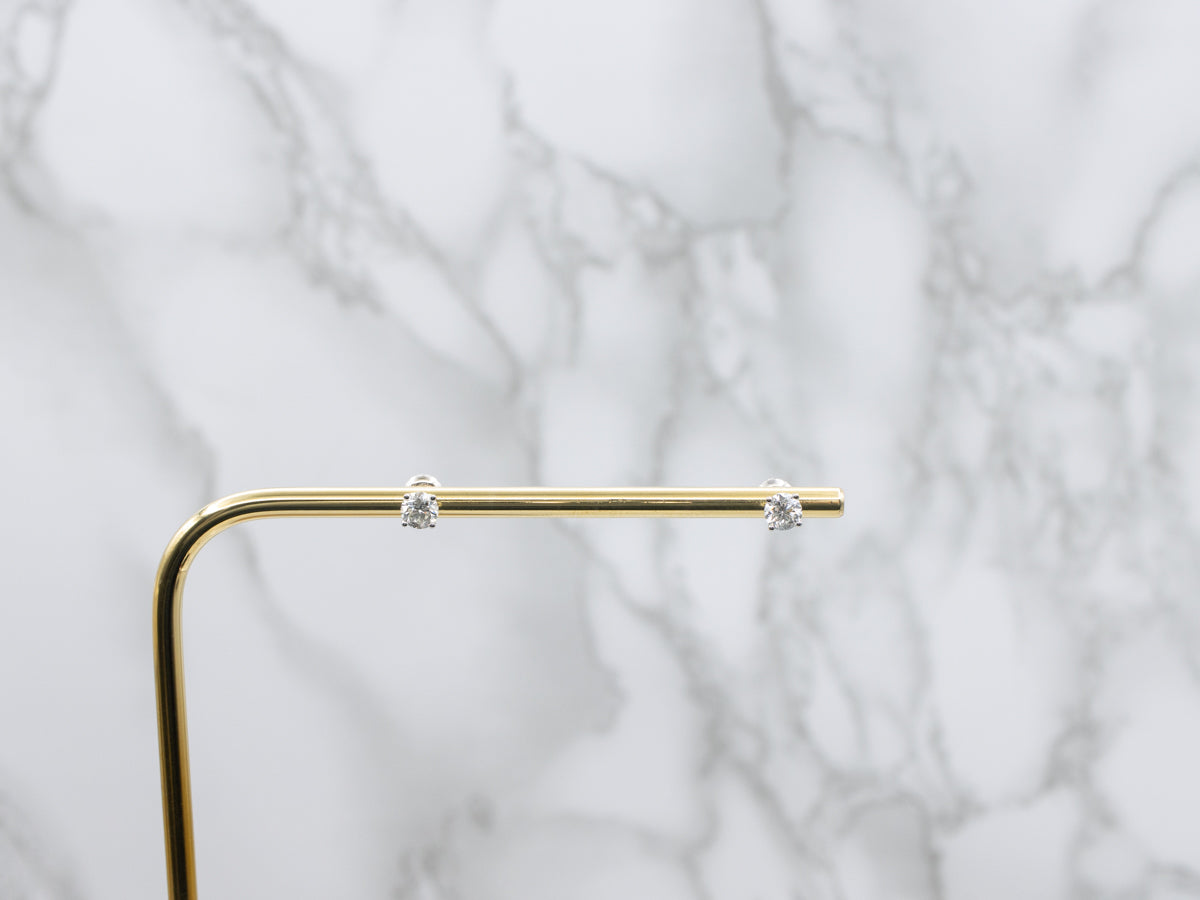 Round-Brilliant Diamond White Gold Stud Earrings