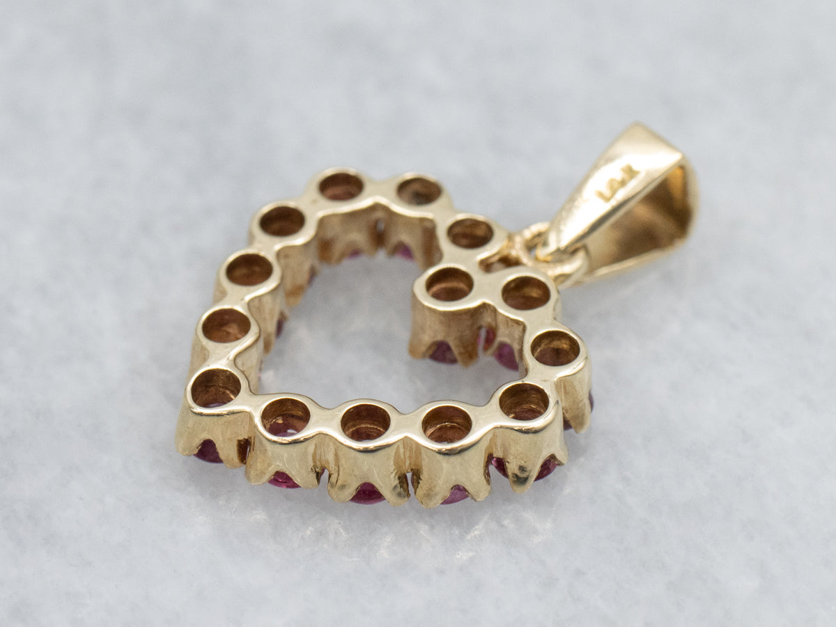 Sweetheart Ruby and Gold Pendant