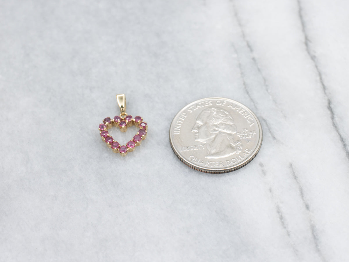 Sweetheart Ruby and Gold Pendant