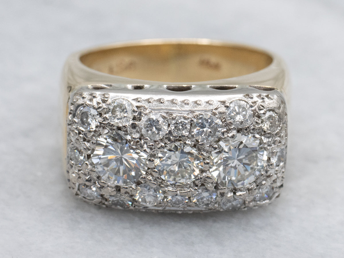 Bold Pave-Set Diamond-Encrusted Statement Ring