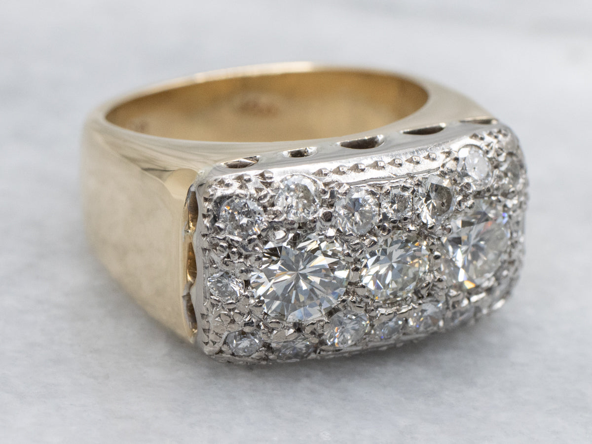 Bold Pave-Set Diamond-Encrusted Statement Ring