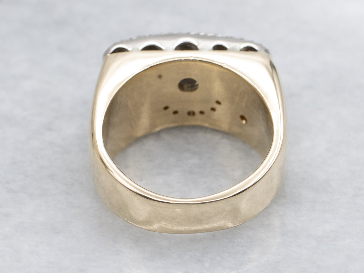 Bold Pave-Set Diamond-Encrusted Statement Ring