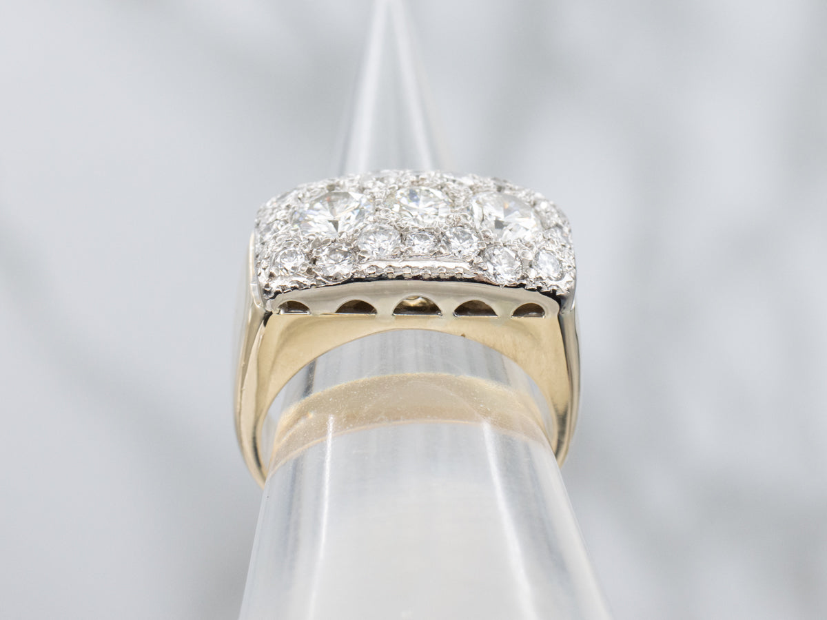 Bold Pave-Set Diamond-Encrusted Statement Ring