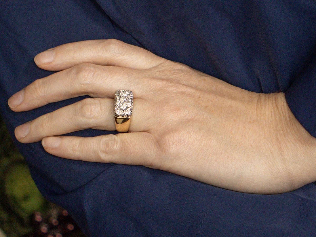 Bold Pave-Set Diamond-Encrusted Statement Ring