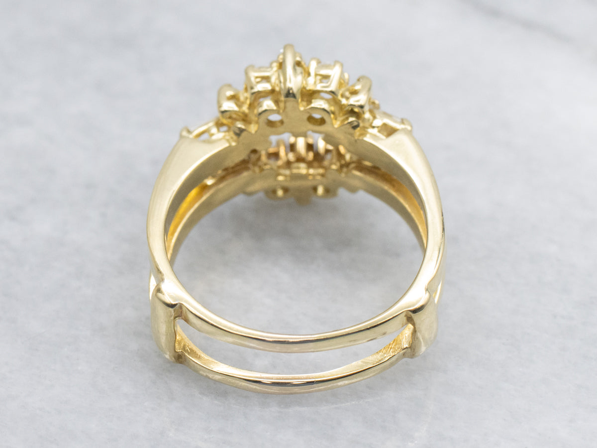 Mixed-Cut Diamond and 18-Karat Gold Enhancer Band