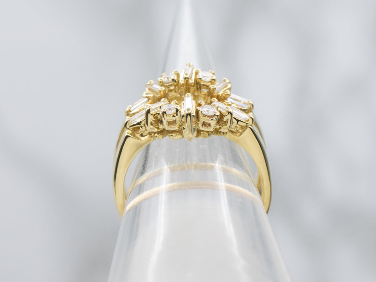 Mixed-Cut Diamond and 18-Karat Gold Enhancer Band