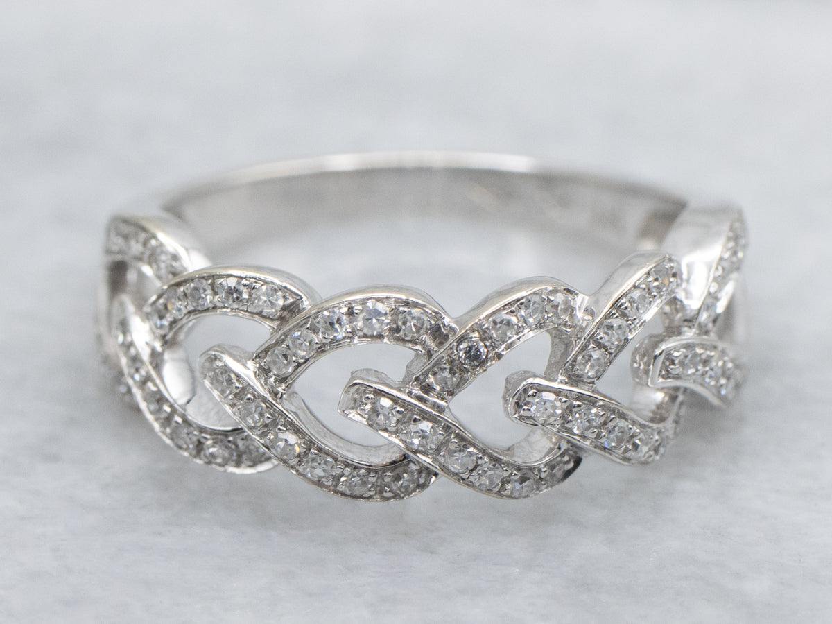 Looping White Gold Diamond Link Band