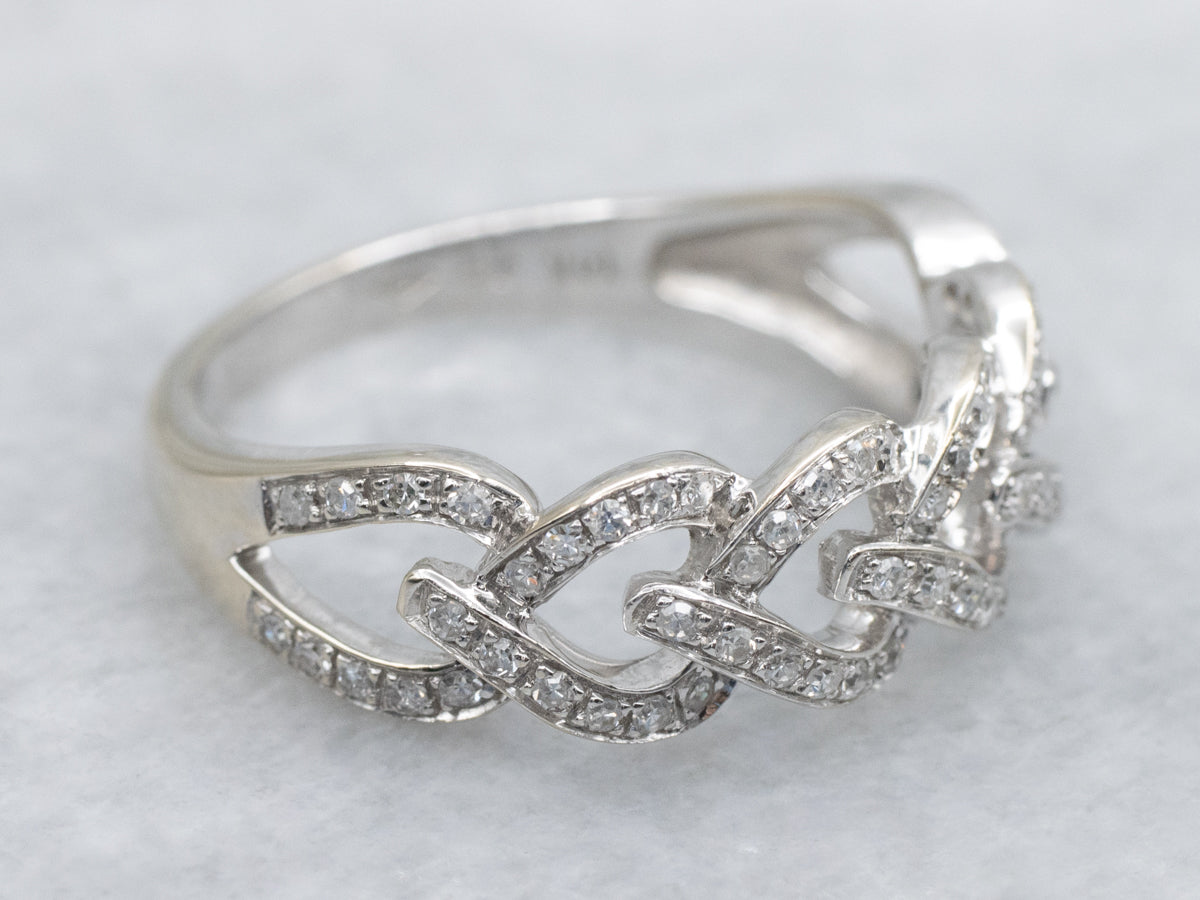 Looping White Gold Diamond Link Band