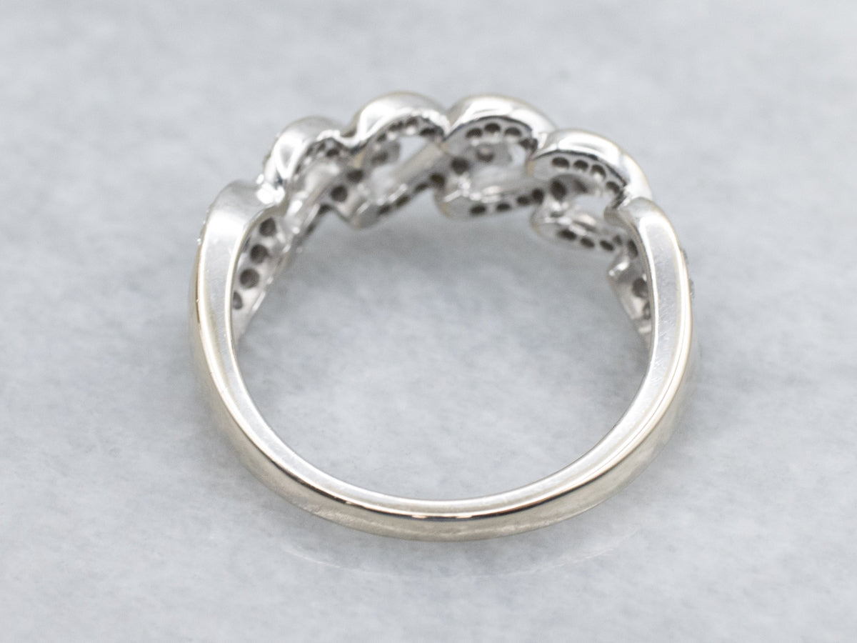 Looping White Gold Diamond Link Band