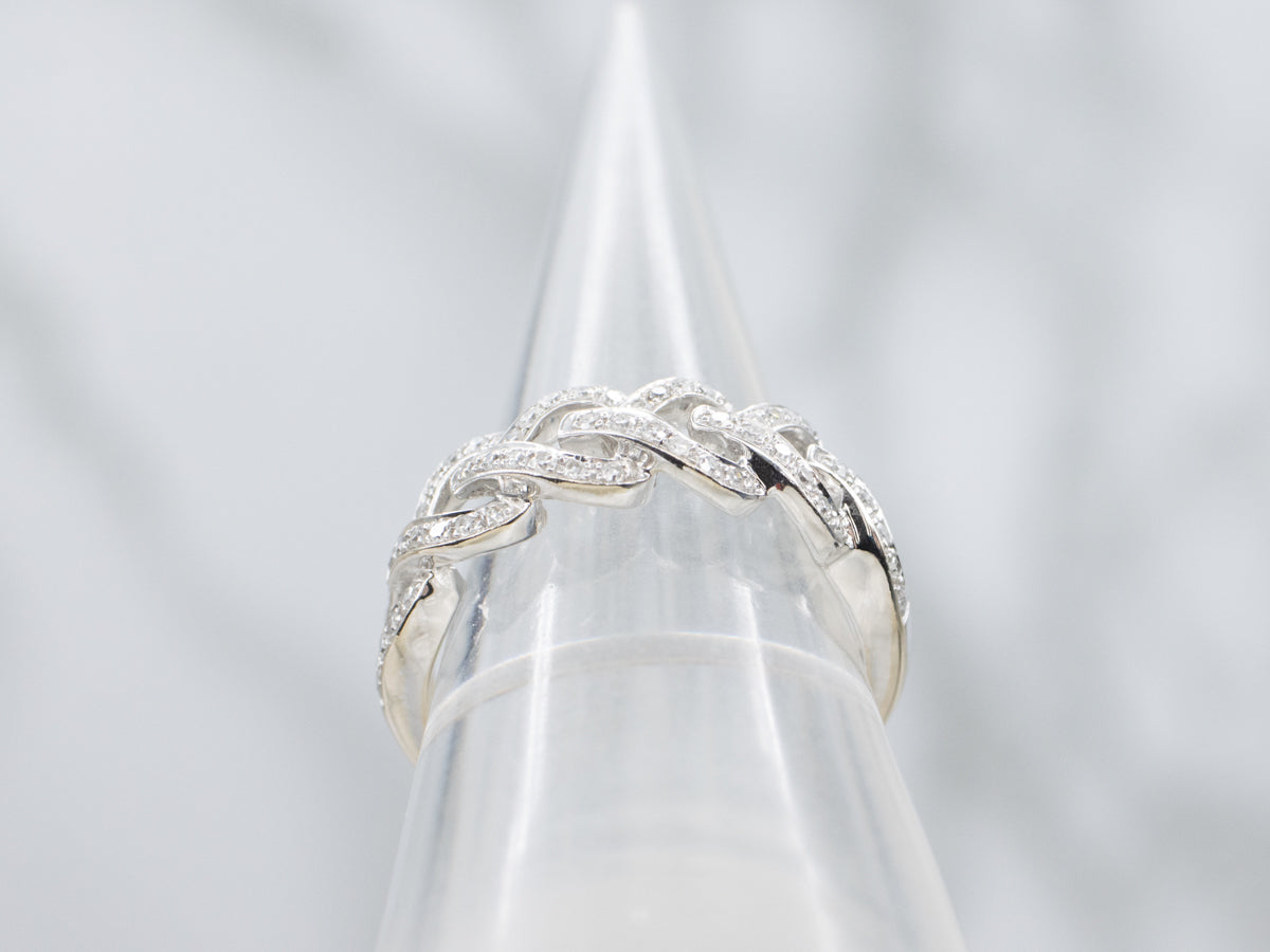 Looping White Gold Diamond Link Band