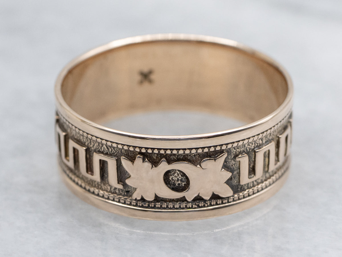 Victorian Rose Gold Patterned Cigar Band