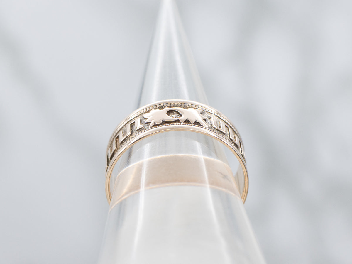 Victorian Rose Gold Patterned Cigar Band