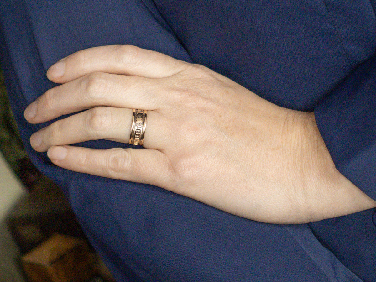 Victorian Rose Gold Patterned Cigar Band
