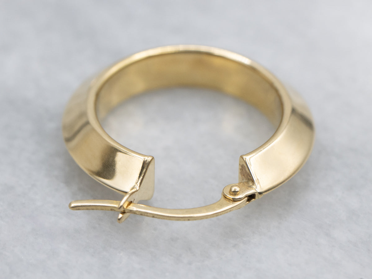 18-Karat Yellow Gold Knife-Edge Hoop Earrings