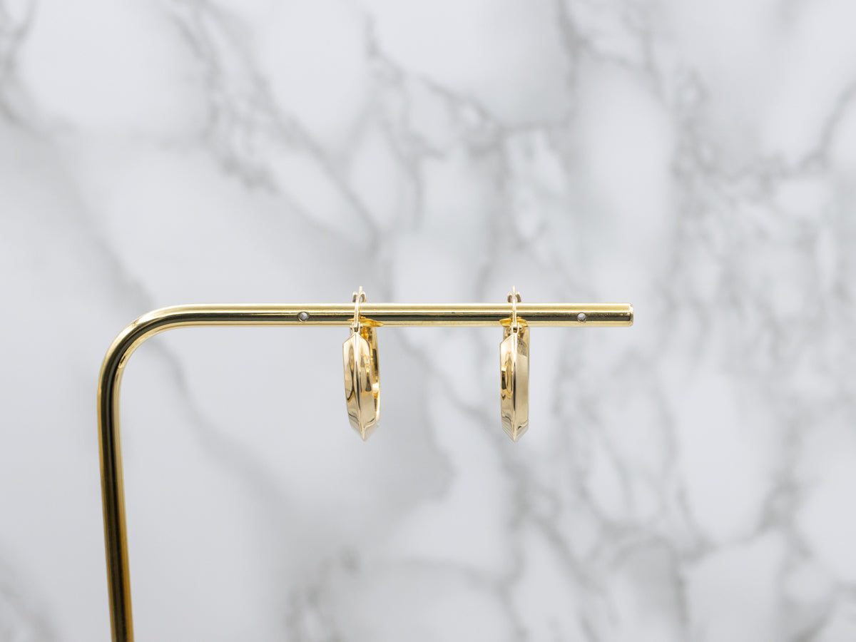 18-Karat Yellow Gold Knife-Edge Hoop Earrings