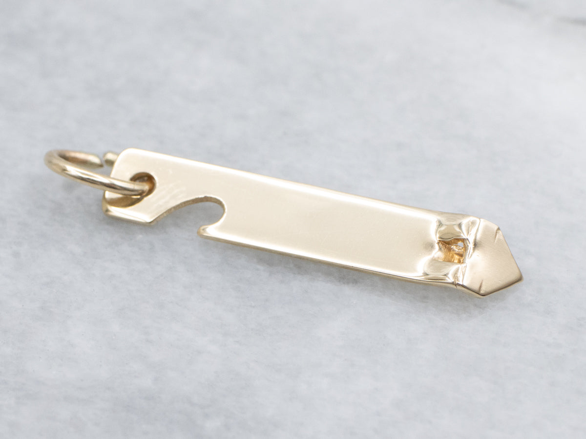 Bottle and Can Opener Yellow Gold Pendant