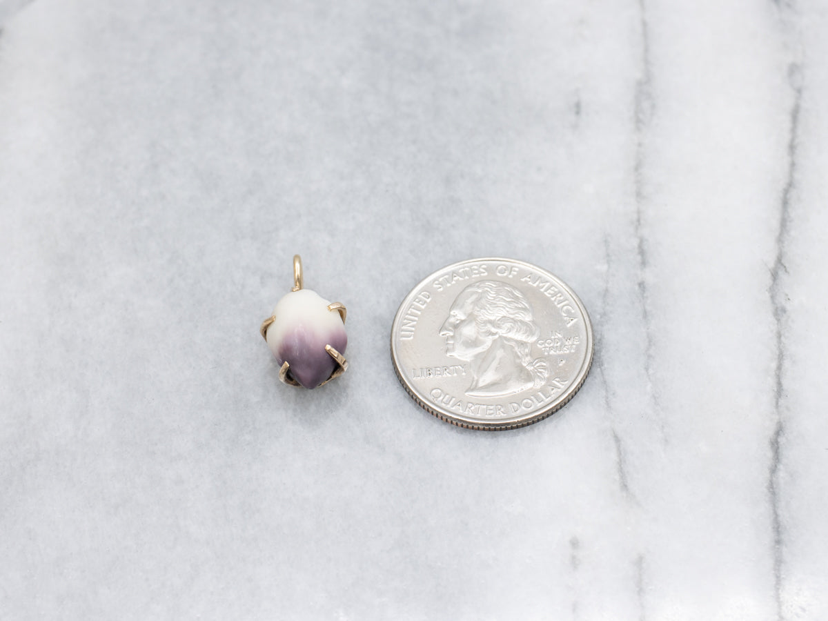 Wampum Shell Yellow Gold Pendant