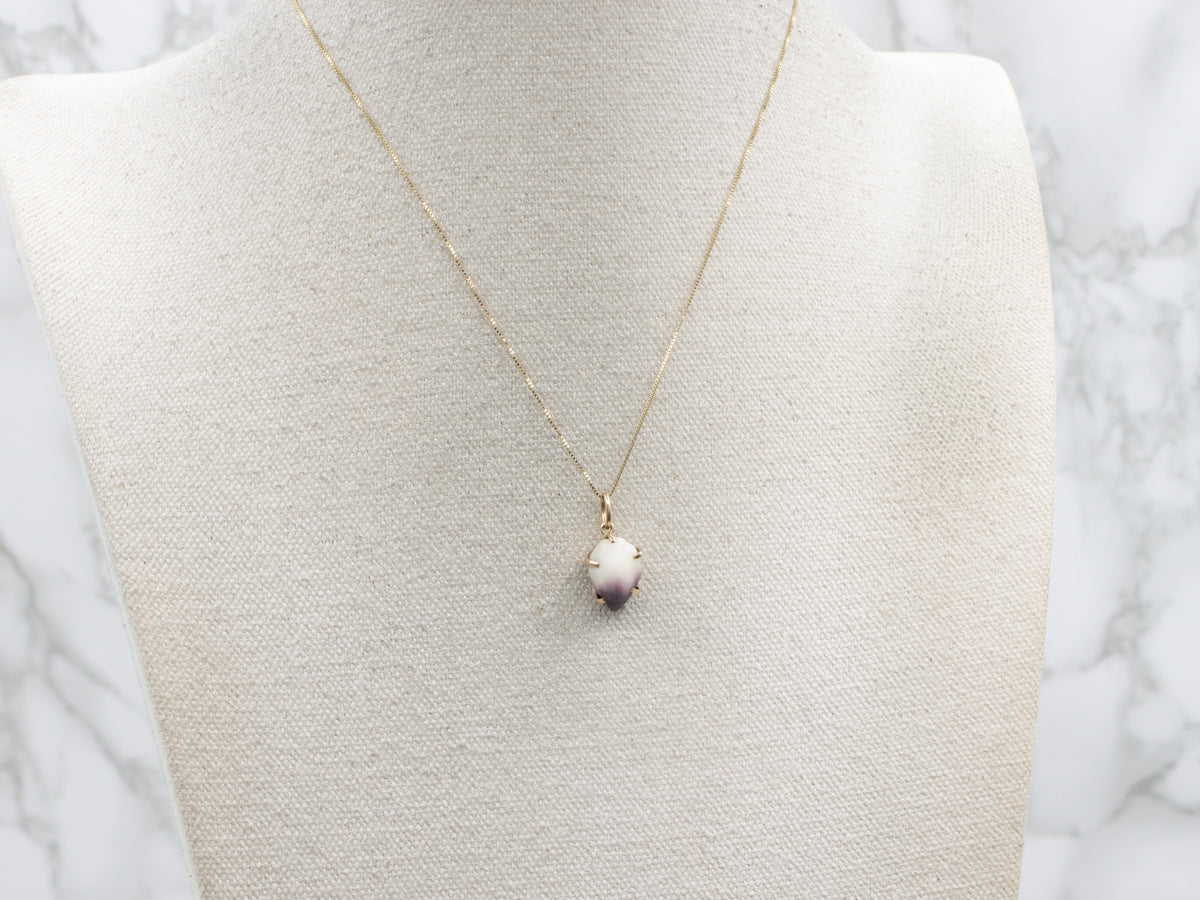 Wampum Shell Yellow Gold Pendant