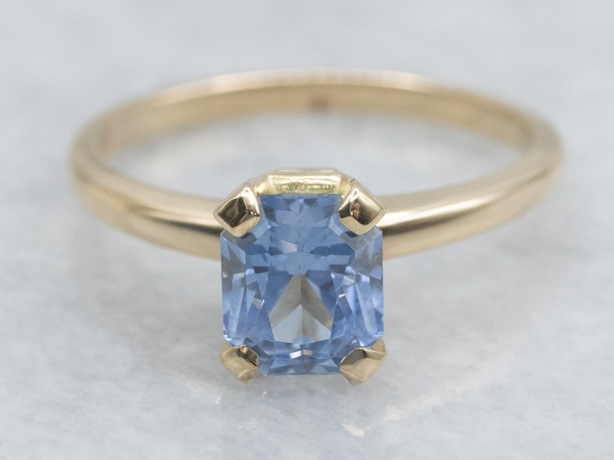Light Blue Sapphire Solitaire Engagement Ring