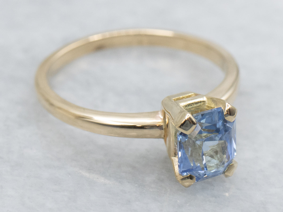 Light Blue Sapphire Solitaire Engagement Ring