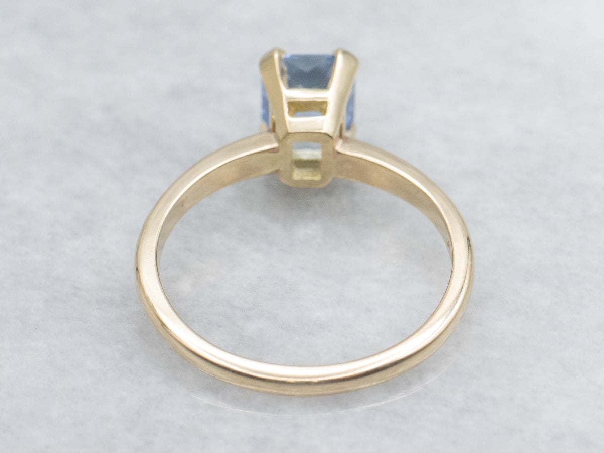 Light Blue Sapphire Solitaire Engagement Ring