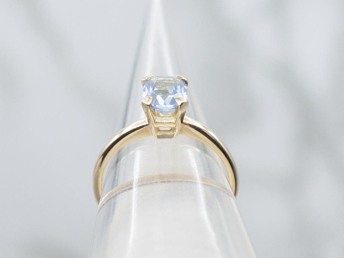 Light Blue Sapphire Solitaire Engagement Ring