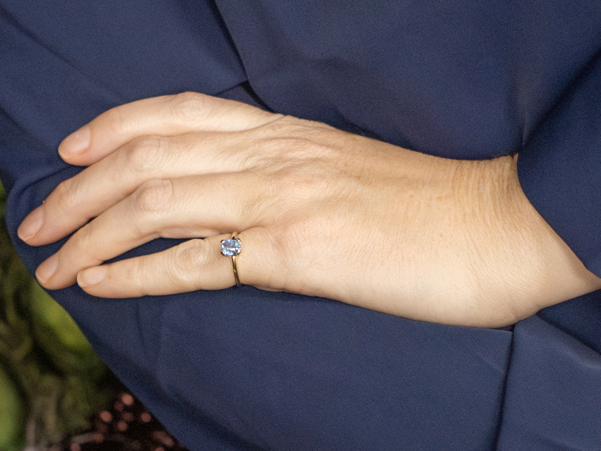 Light Blue Sapphire Solitaire Engagement Ring