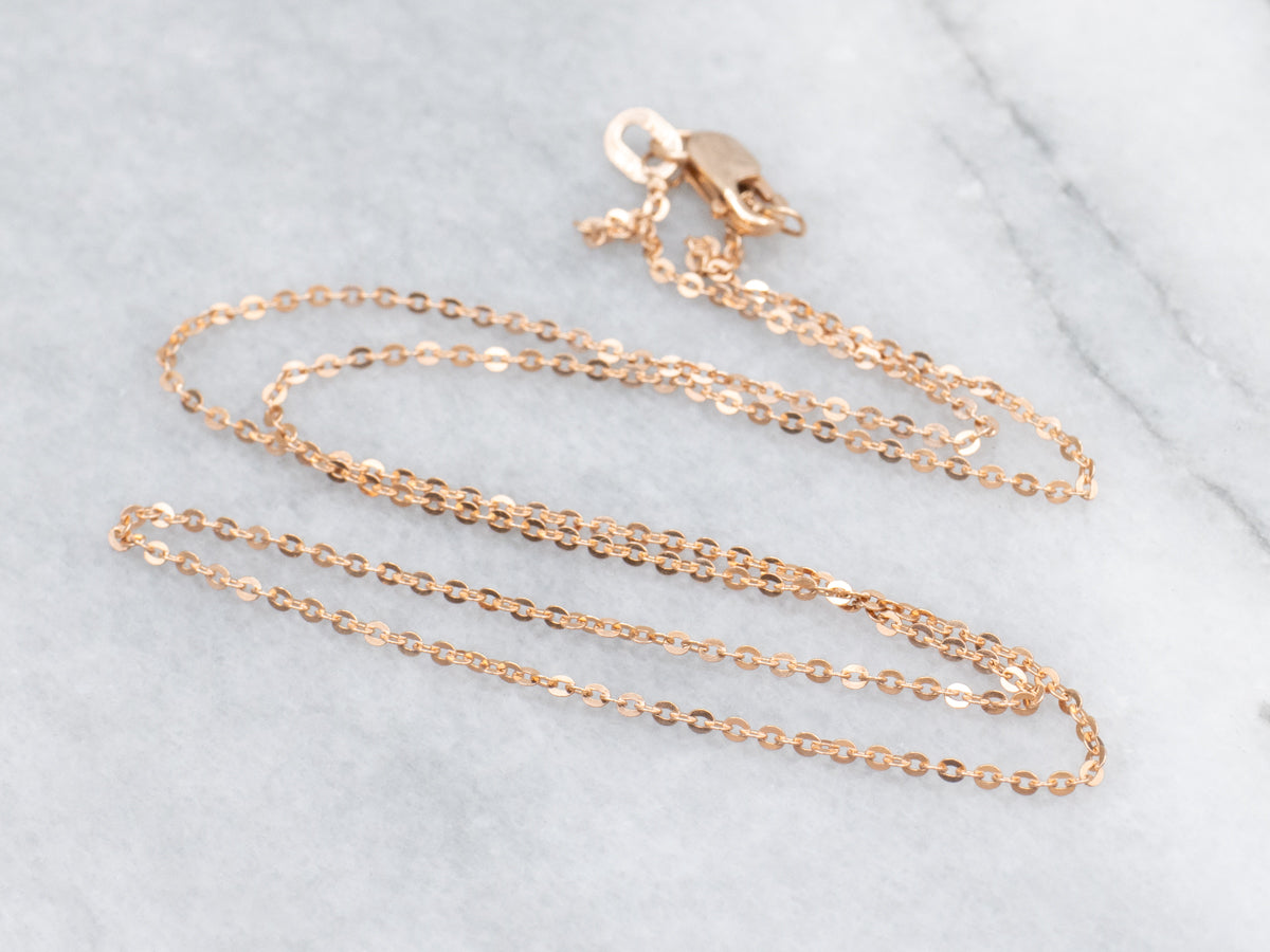 Italian Rose Gold Cable Link Chain with Lobster Clasp