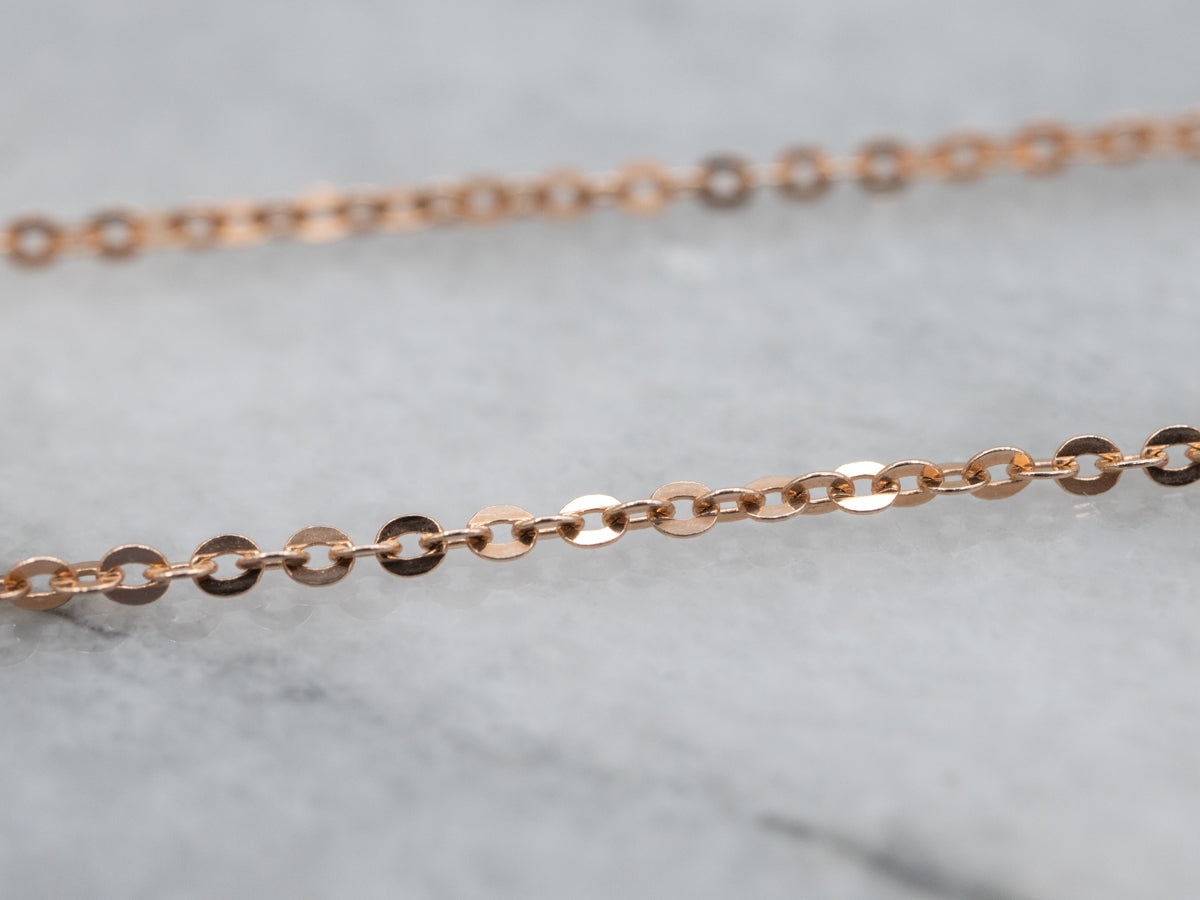 Italian Rose Gold Cable Link Chain with Lobster Clasp